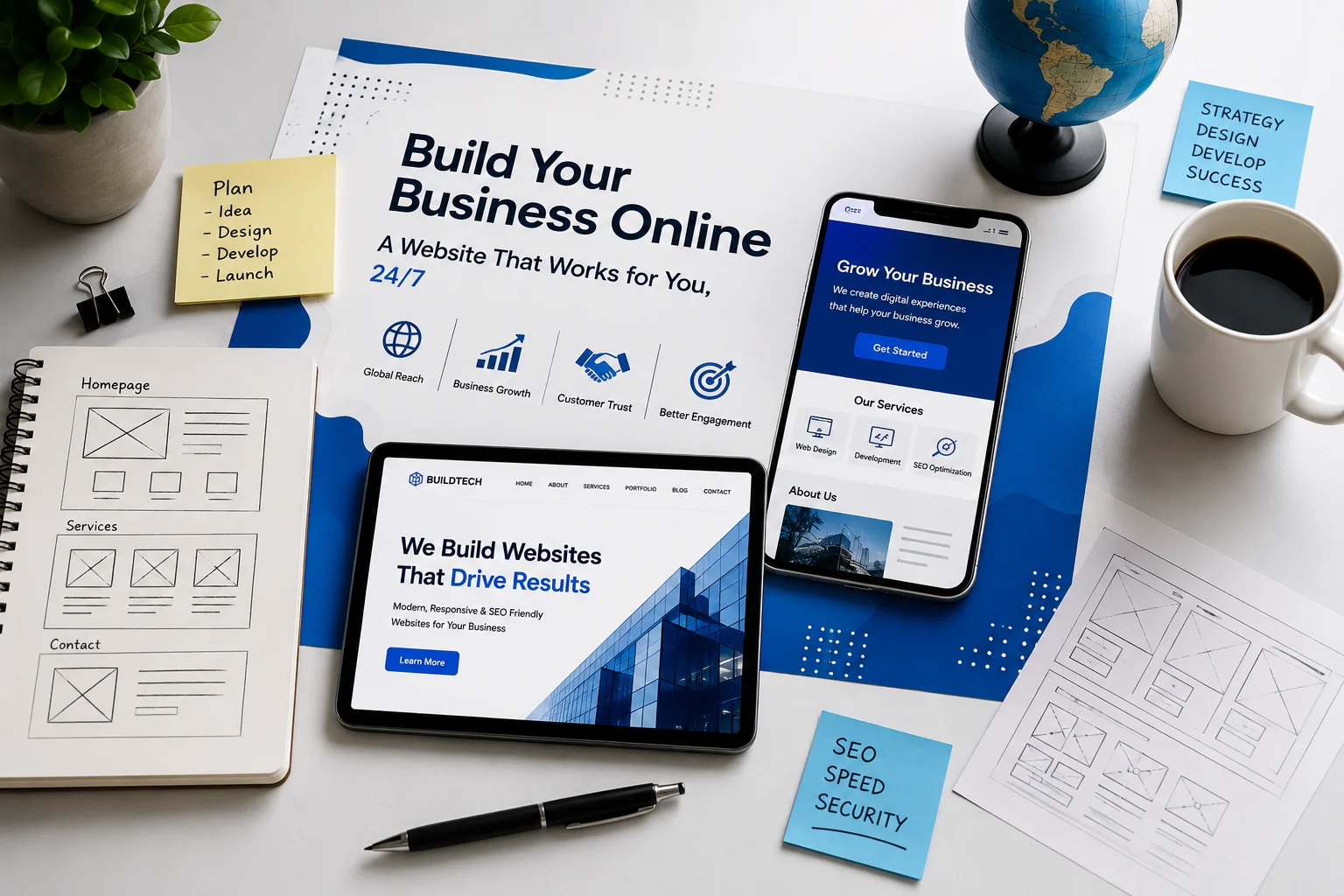 Custom website development cost in India (2026) showing pricing, business website features, custom solutions, and development costs.
