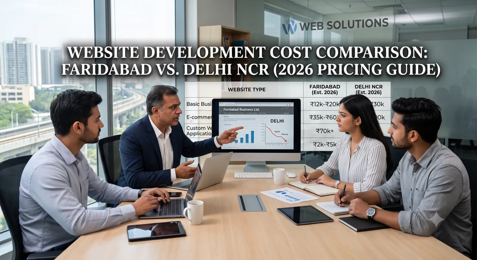 Website development cost comparison Faridabad vs Delhi NCR 2026 pricing guide